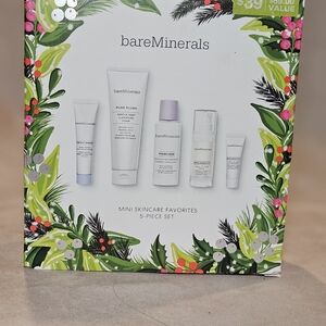 bareMinerals Mini Skincare Set in White with Green Floral Accents